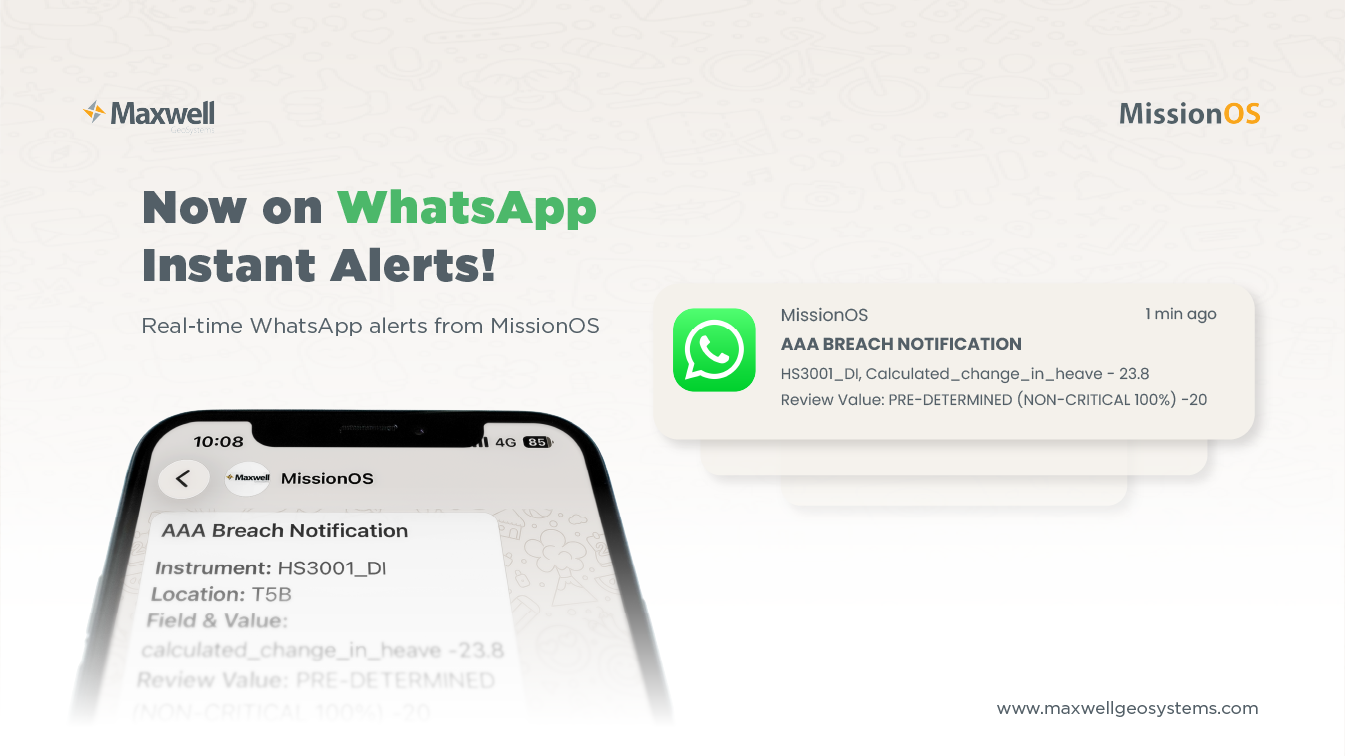 MissionOS now delivers project intelligence directly to your fingertips with real-time WhatsApp Alerts
